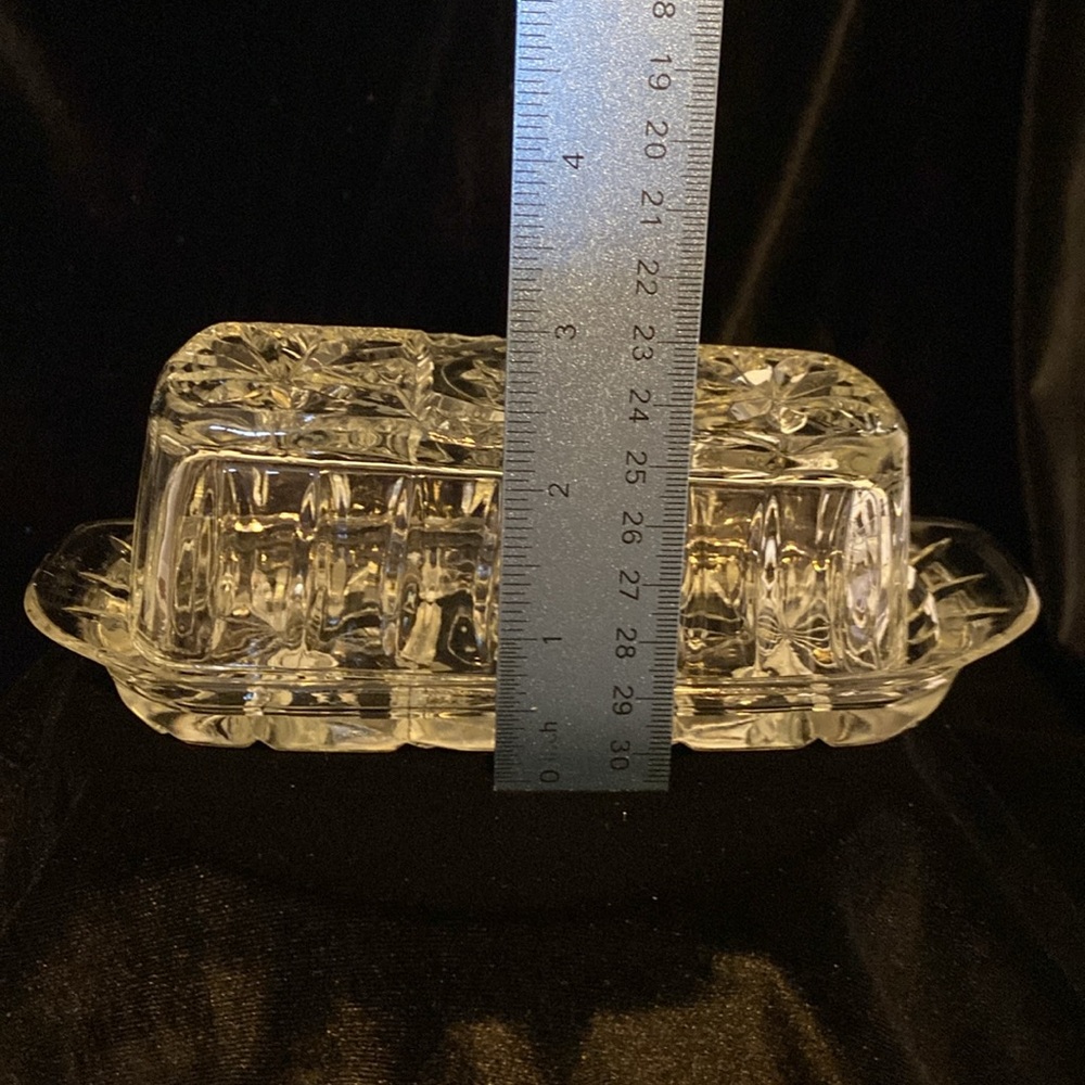 Vintage anchor hocking, crystal butter dish (star of David cut) - Picture 3 of 3